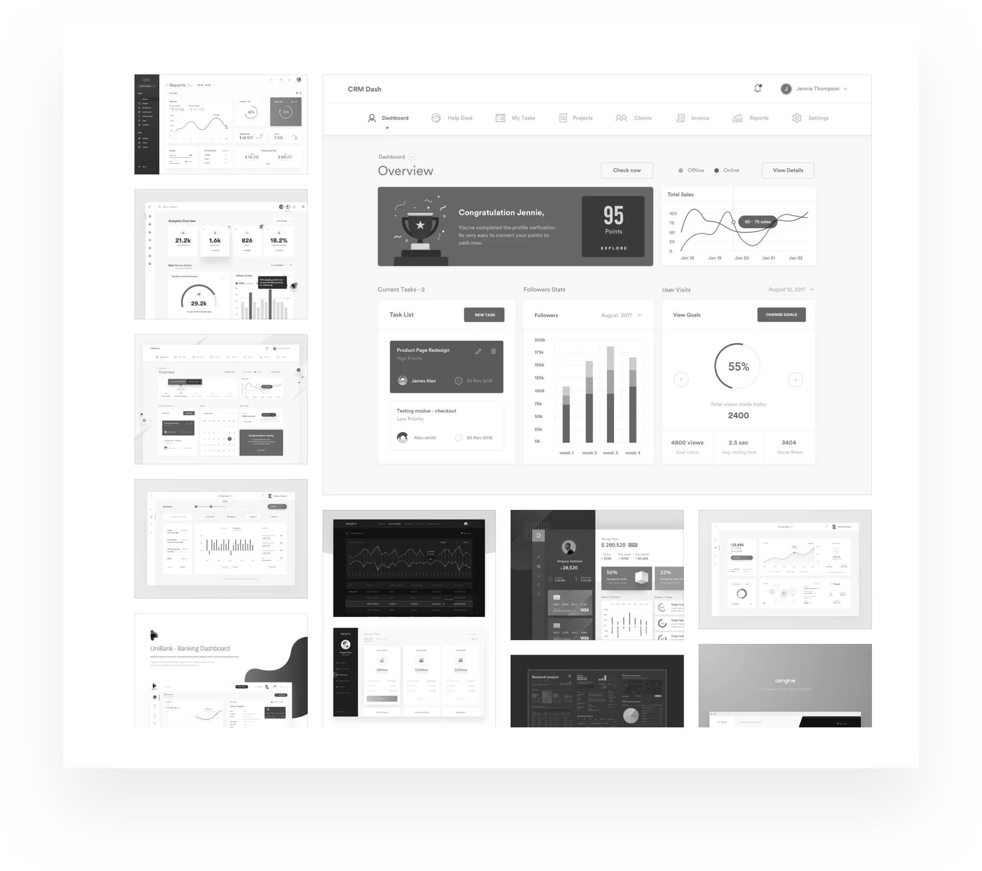 Visual design inspiration for Fevo Analytics