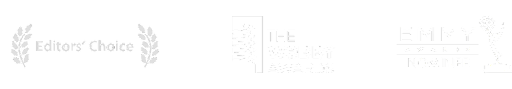 Editors' Choice, Webby Awards, and Emmy Awards nominee recognition
