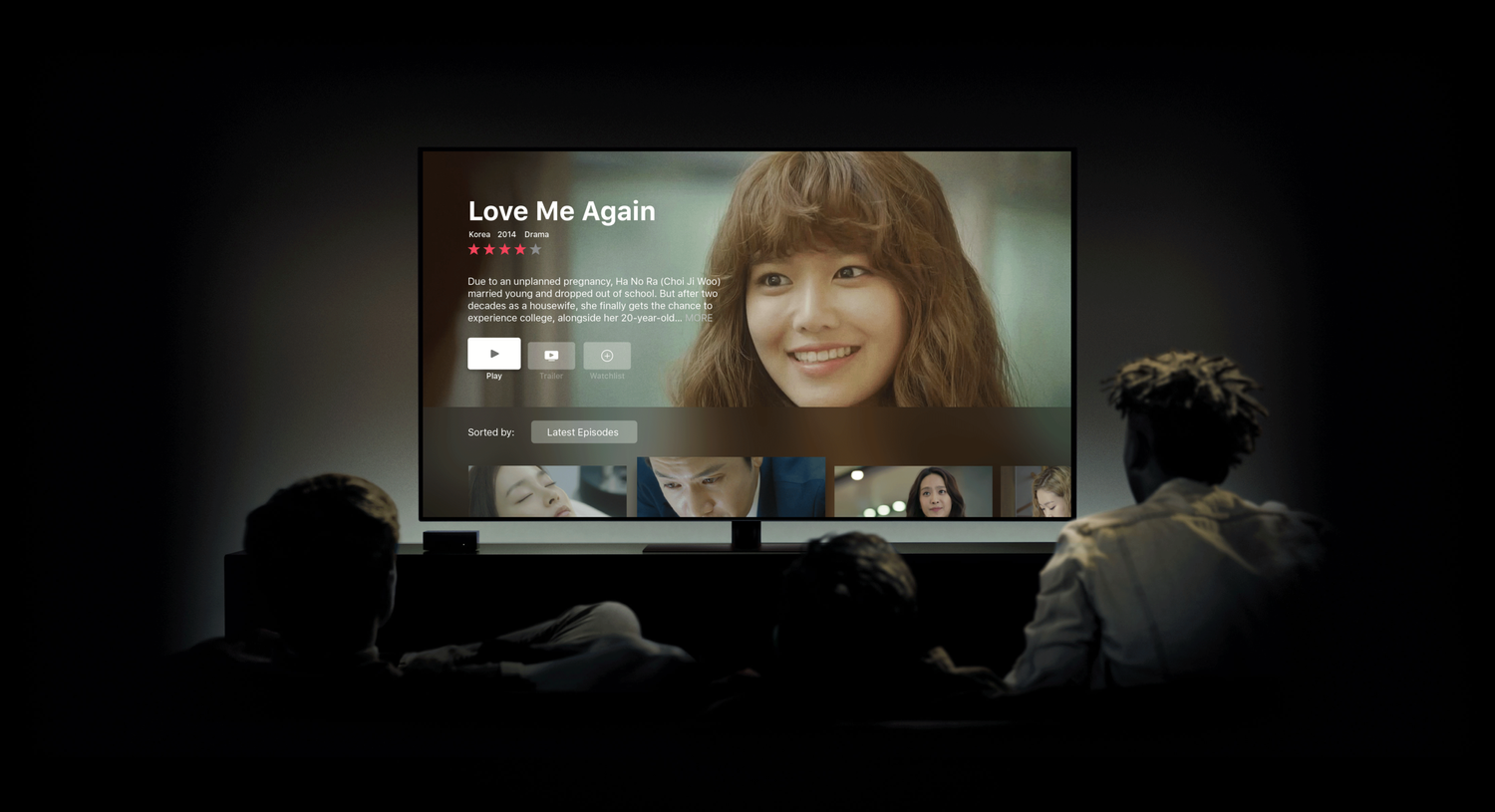 DramaFever streaming experience displayed on a television in a living room