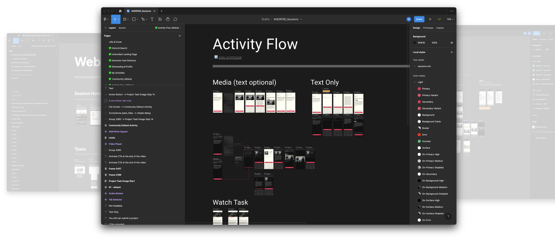 Figma component system for Sessions product pages